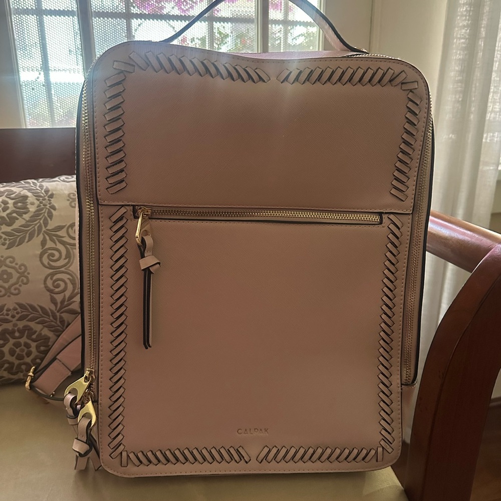 Calpak Blush Backpack with Braided Trim